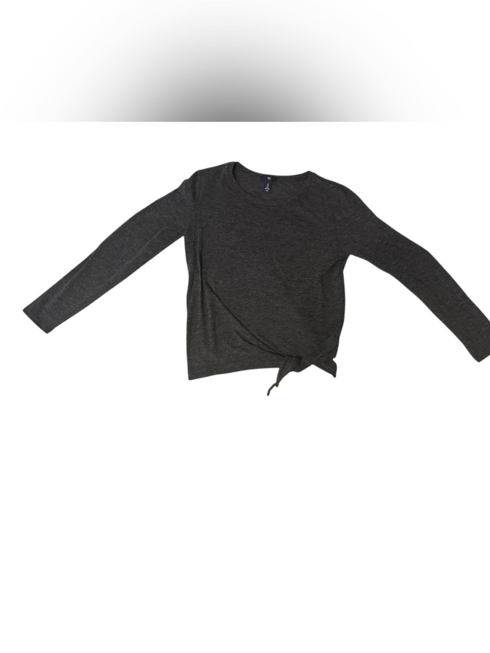 GAP outlet Long-Sleeve Tie-Front Top - Heathered Charcoal Gray